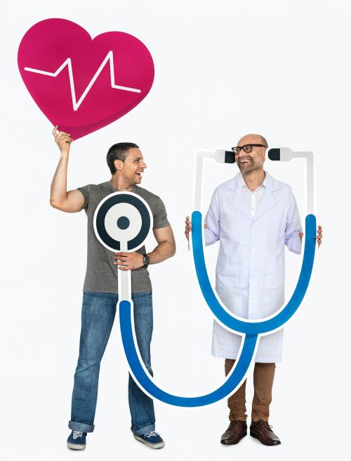 Doctor checking heart rate of patient - 468249