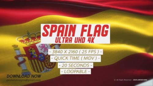 Videohive - Spain Flag - Ultra UHD 4K Loopable