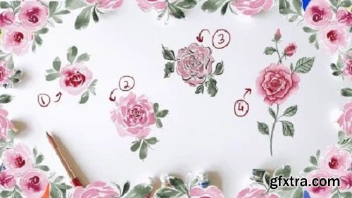 Paint Watercolor Roses in 4 Different Styles - For All Levels