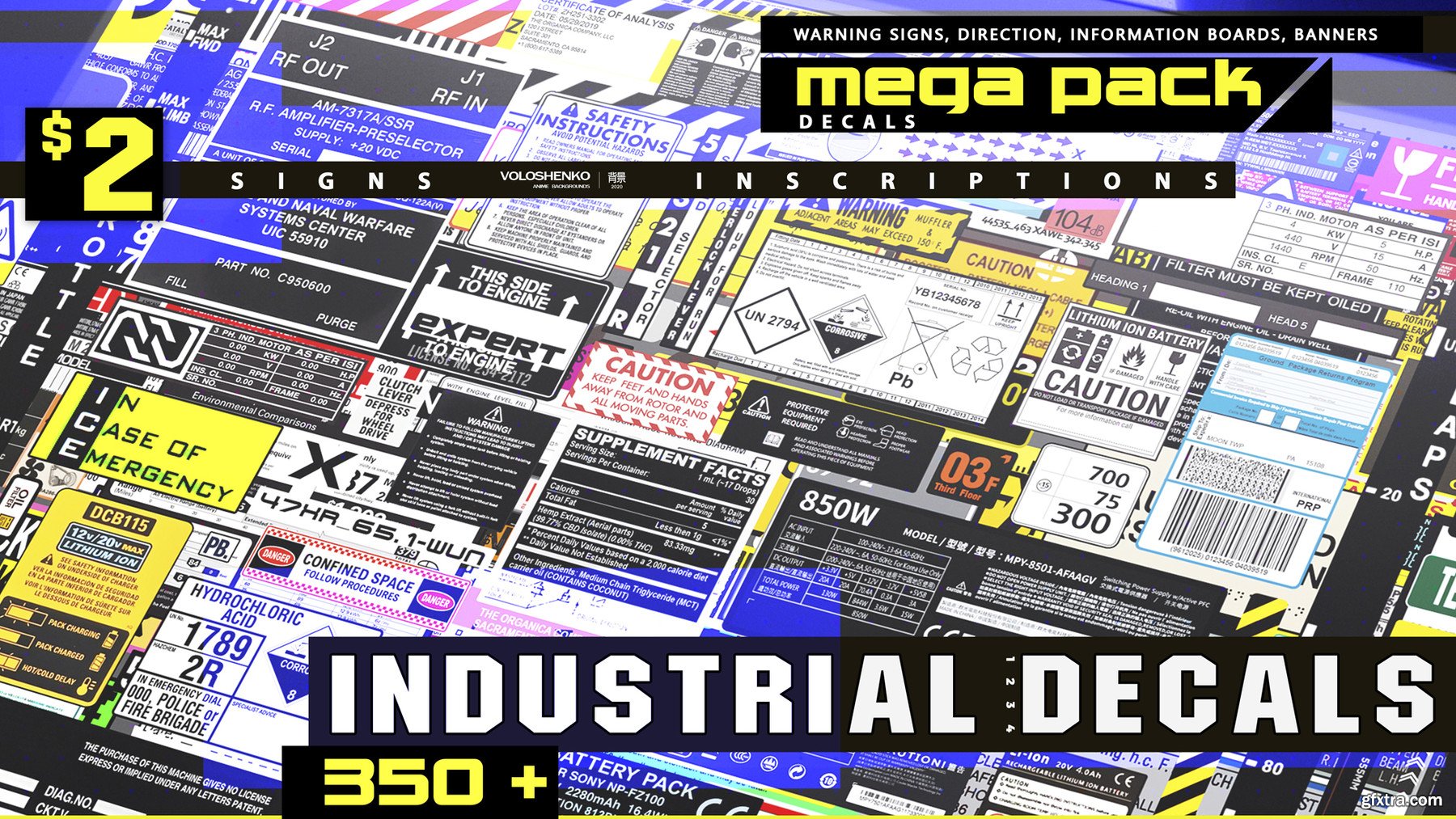 INDUSTRIAL DECALS 350+ MEGA PACK » GFxtra