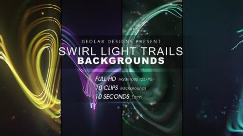 Videohive - Swirl Light Trails Backgrounds l Colorful Trails Backgrounds l Flow Lines Backgrounds
