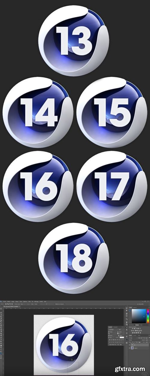 Cinema 4D Version Icon in PSD Cinema 4D Version Icon in PSD