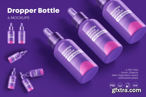 GraphicRiver - Glossy Dropper Bottle Mockup Set 27012898
