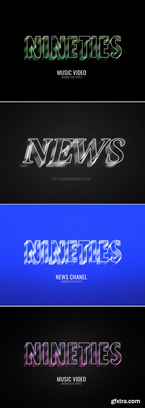 Niineties Layered Text Effect Mockup 356998673