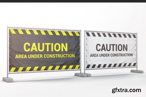 Construction Fence Banner Mockup