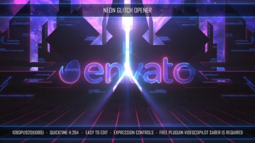 Videohive - Neon Glitch Opener