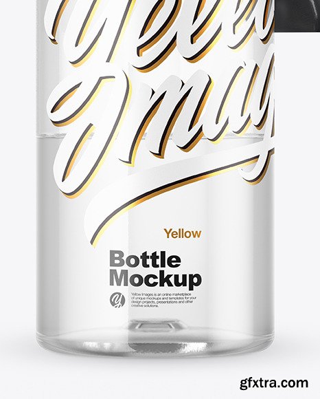 Clear Sport Bottle with Water Mockup 63077