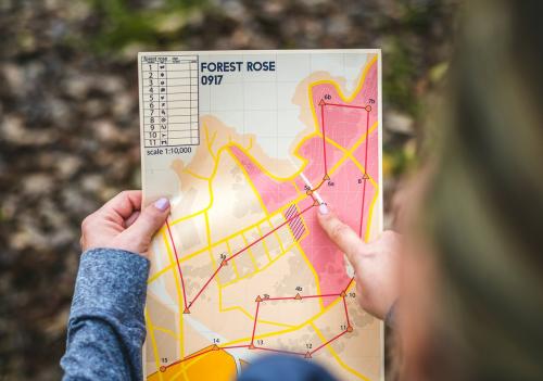 Closeup of orienteering box location map - 412911