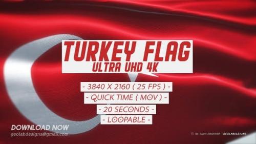 Videohive - Turkey Flag - Ultra UHD 4K Loopable