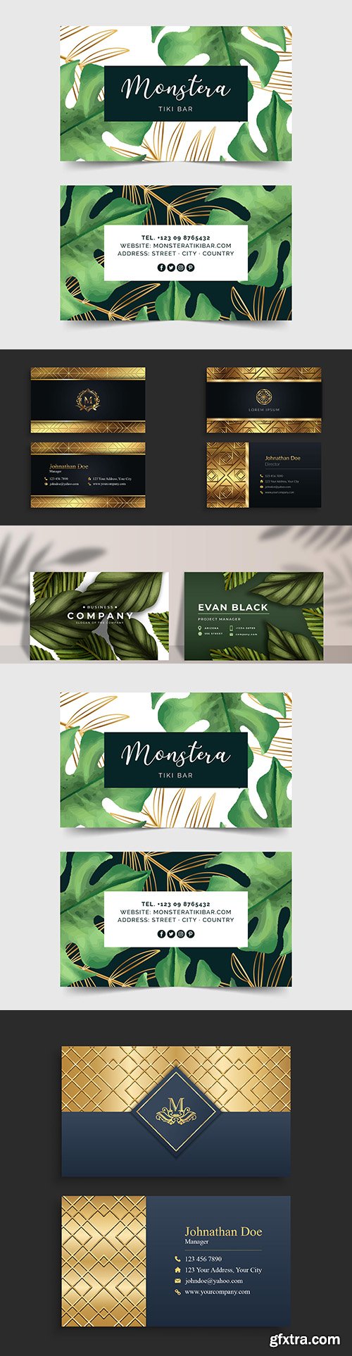 Luxury black and gold business card modern design
