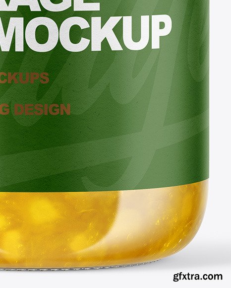 Clear Glass Jar with Pineapple jam Mockup 63334