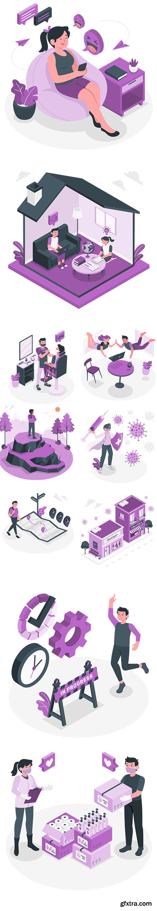 People Live Situations Set Purple Collection Vol 9