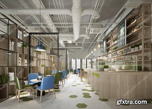 Coffee Bar Interior Scene 03