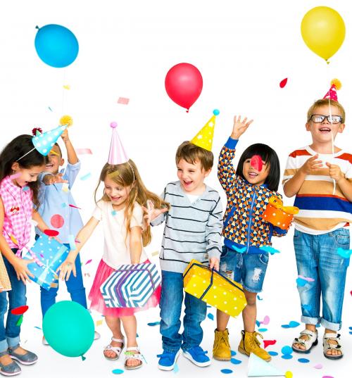 Group of diverse kids enjoying a party - 7162