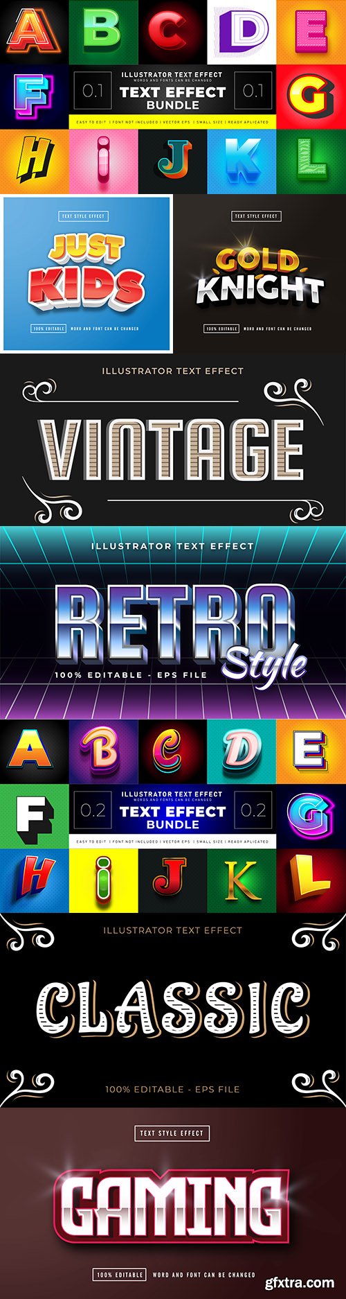 Editable font effect text collection illustration design 142
