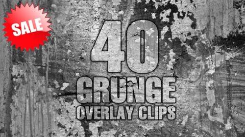 Videohive - 40 Grunge Overlay Clips Pack
