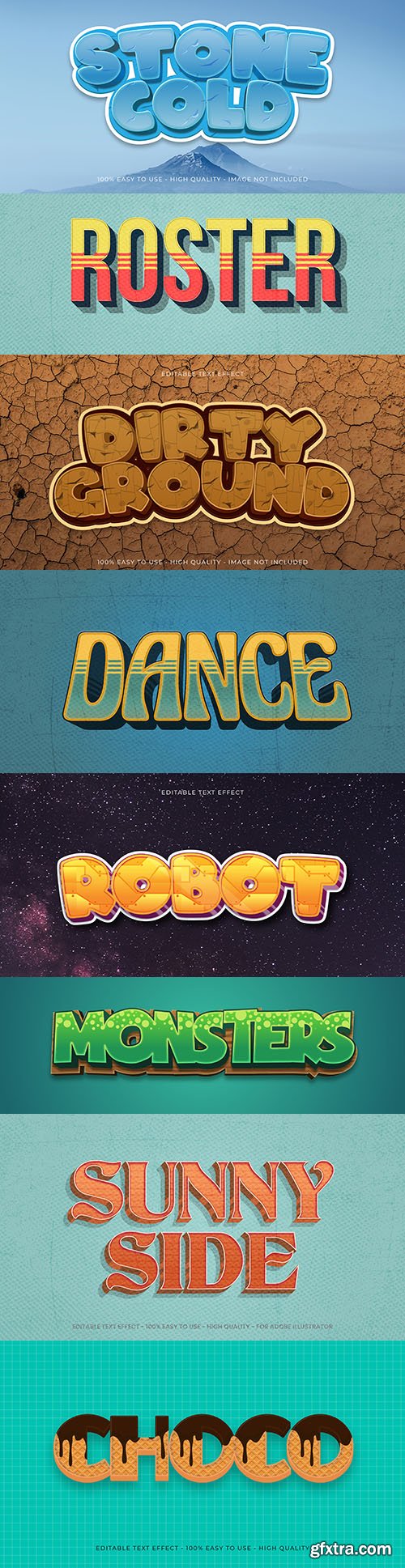 Editable font effect text collection illustration design 144
