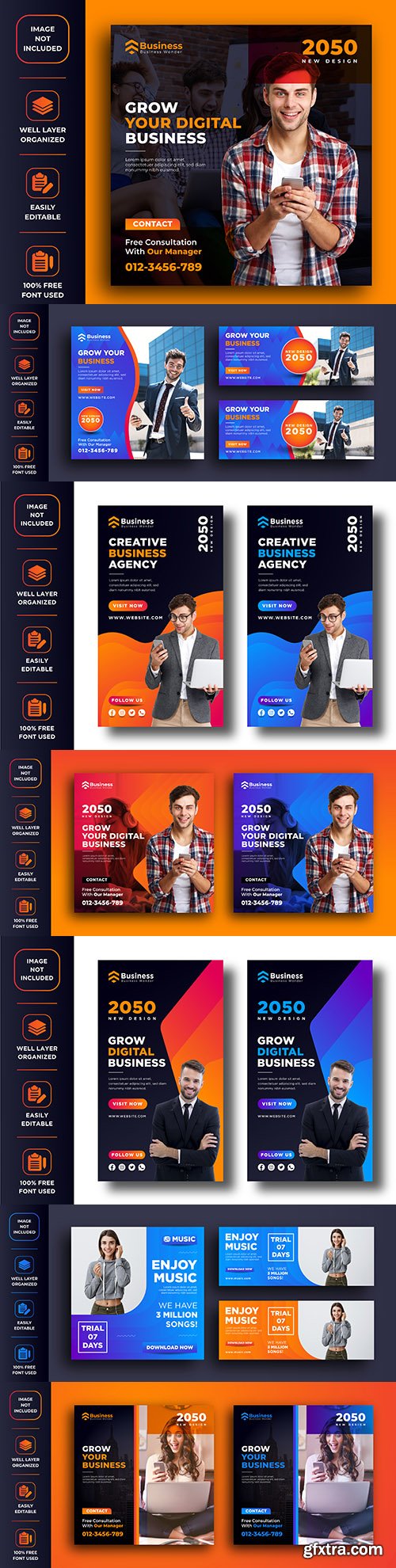 Modern template social networks media design 5
