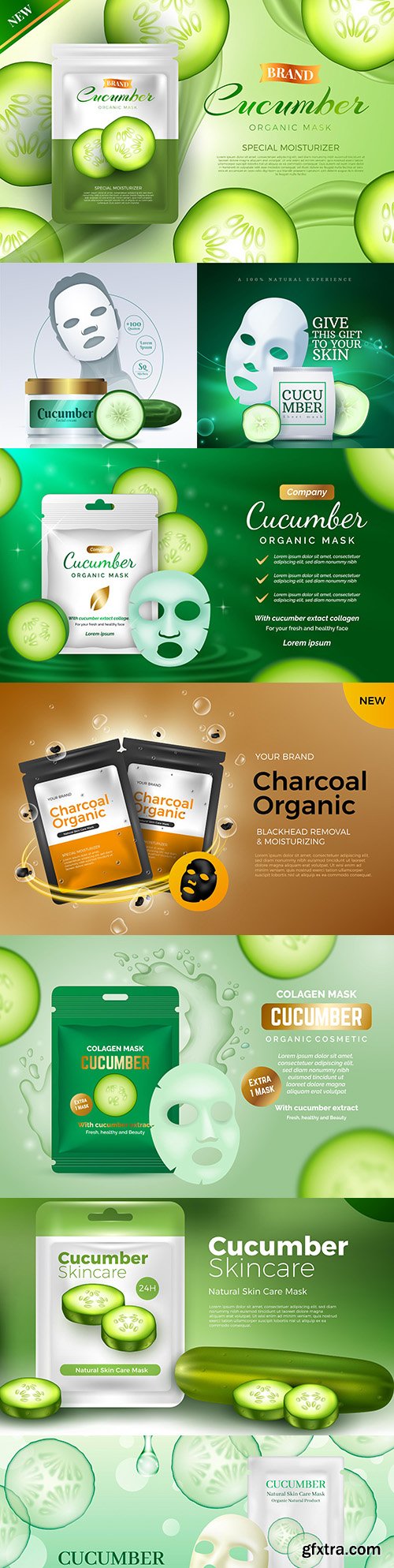 Realistic cucumber sheet mask design template
Realistic cucumber sheet mask design template