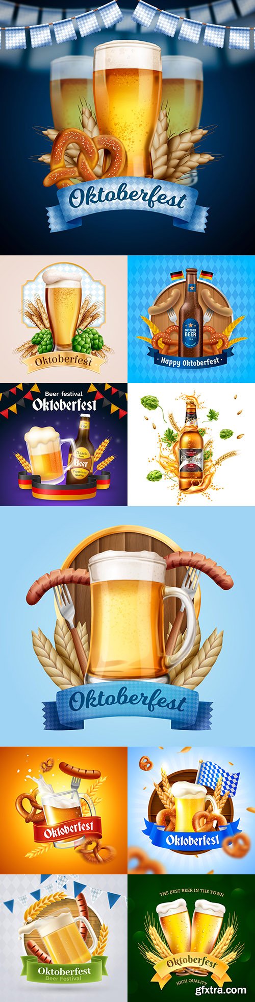 Realistic Oktoberfest banner with pint of beer illustration
Realistic Oktoberfest banner with pint of beer illustration
