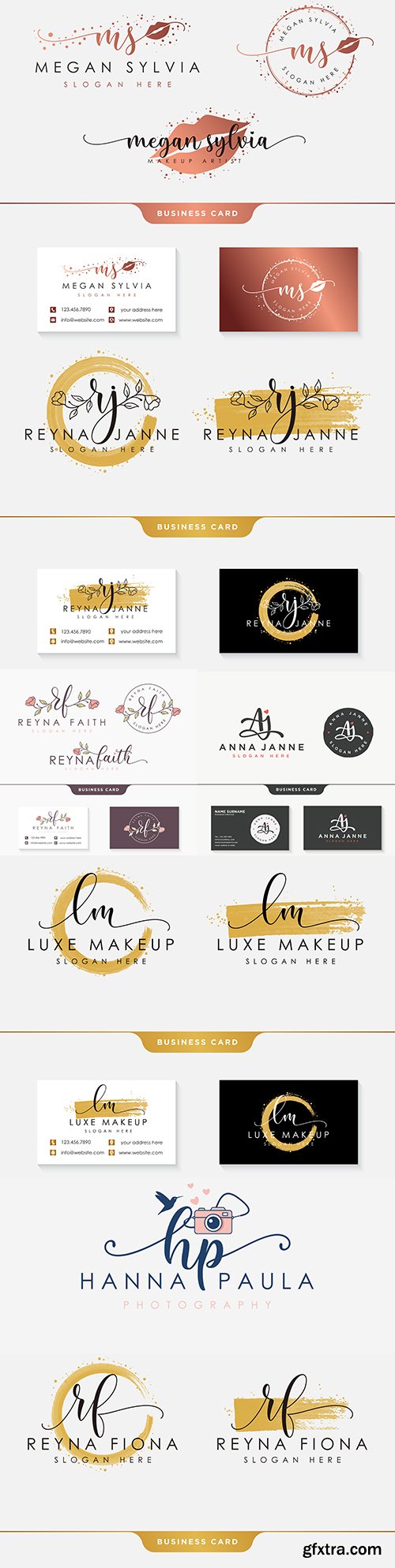 Beauty logo art element and business card design
Beauty logo art element and business card design