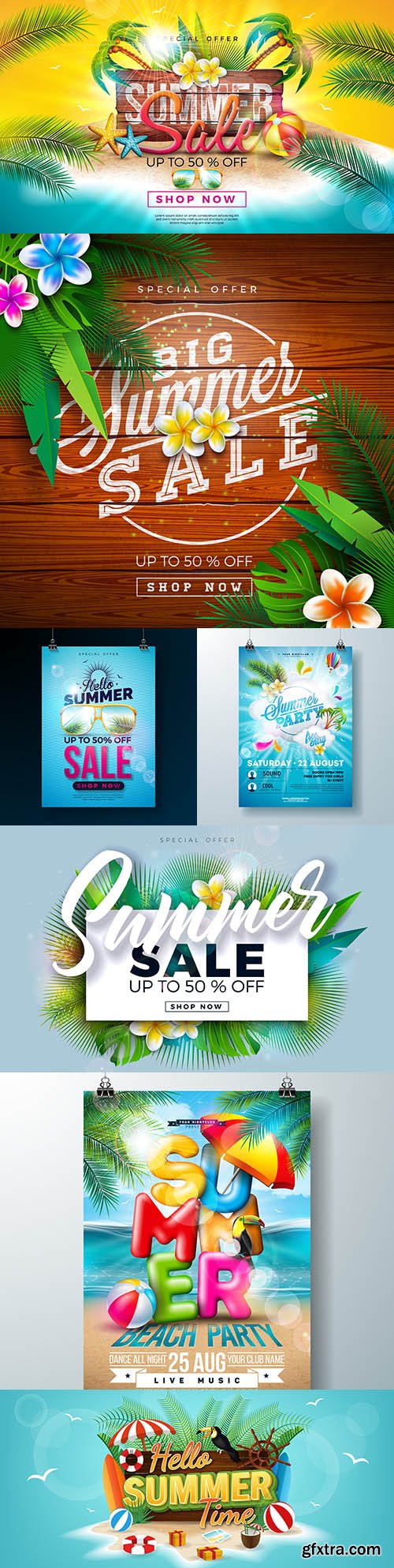 Summer sale with flower and exotic palm leaves
Summer sale with flower and exotic palm leaves