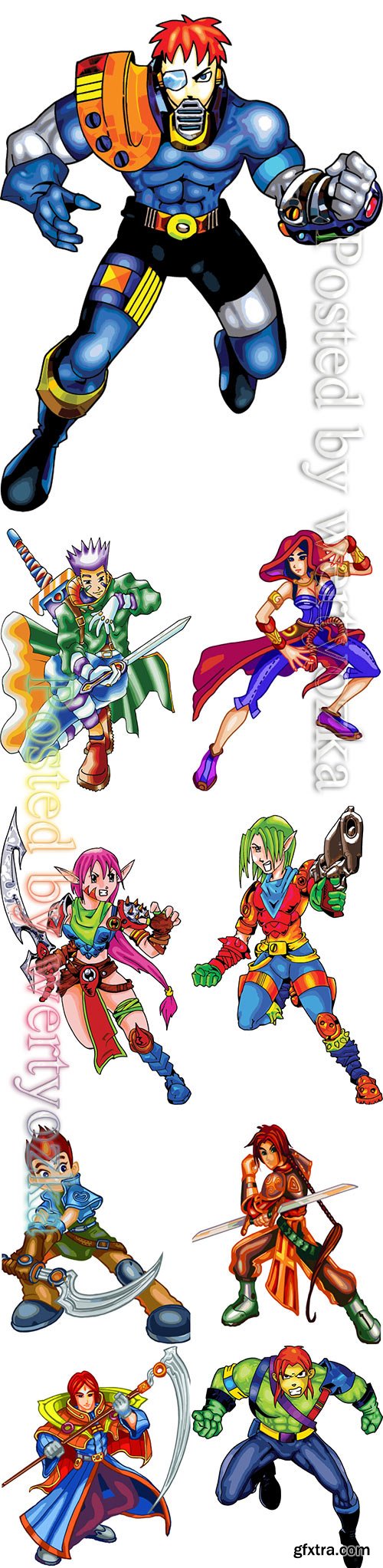 Set of warrior tale character Set of warrior tale character