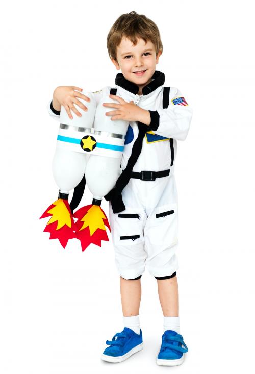 Little boy with astronaut dream job smiling - 5178