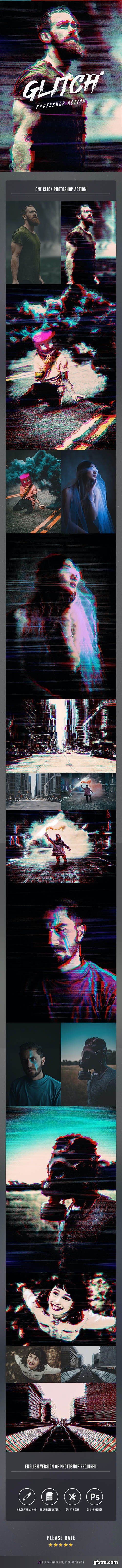 GraphicRiver - VHS Glitch Photoshop Action 26591925