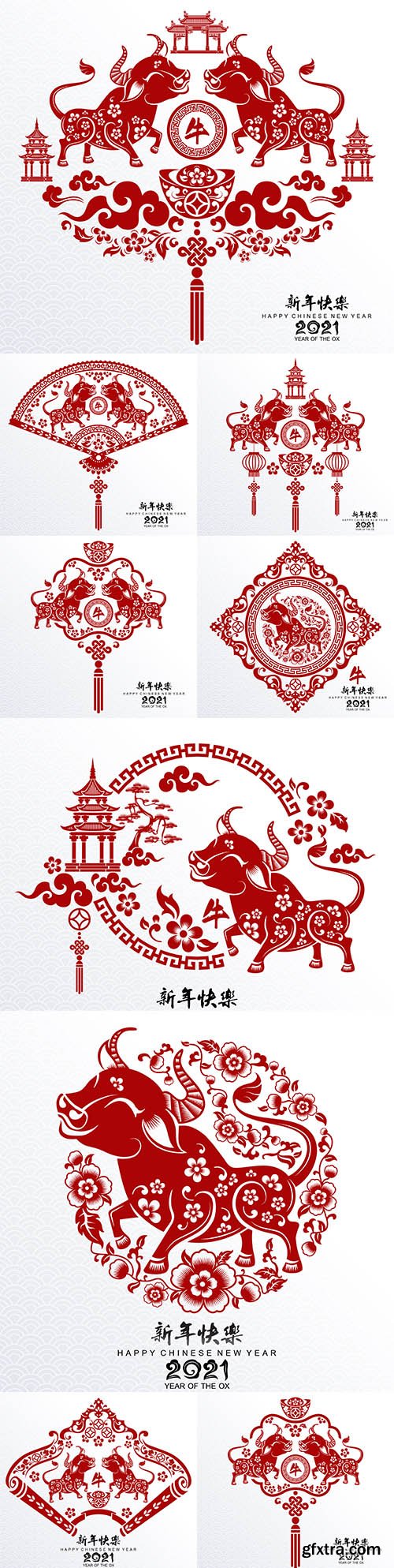 Chinese New 2021 Bull Asian Background Design Chinese New 2021 Bull Asian Background Design