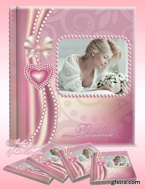 Beautiful photo album with beautiful pink patterns design