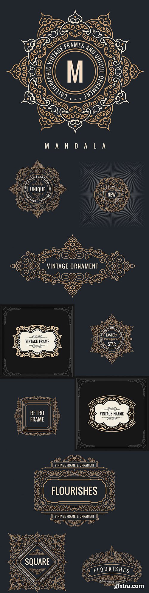 Calligraphic vintage frame and elegant ornament design
Calligraphic vintage frame and elegant ornament design