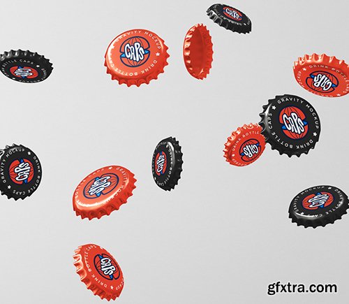 Gravity Psd Bottle Cap Mockup