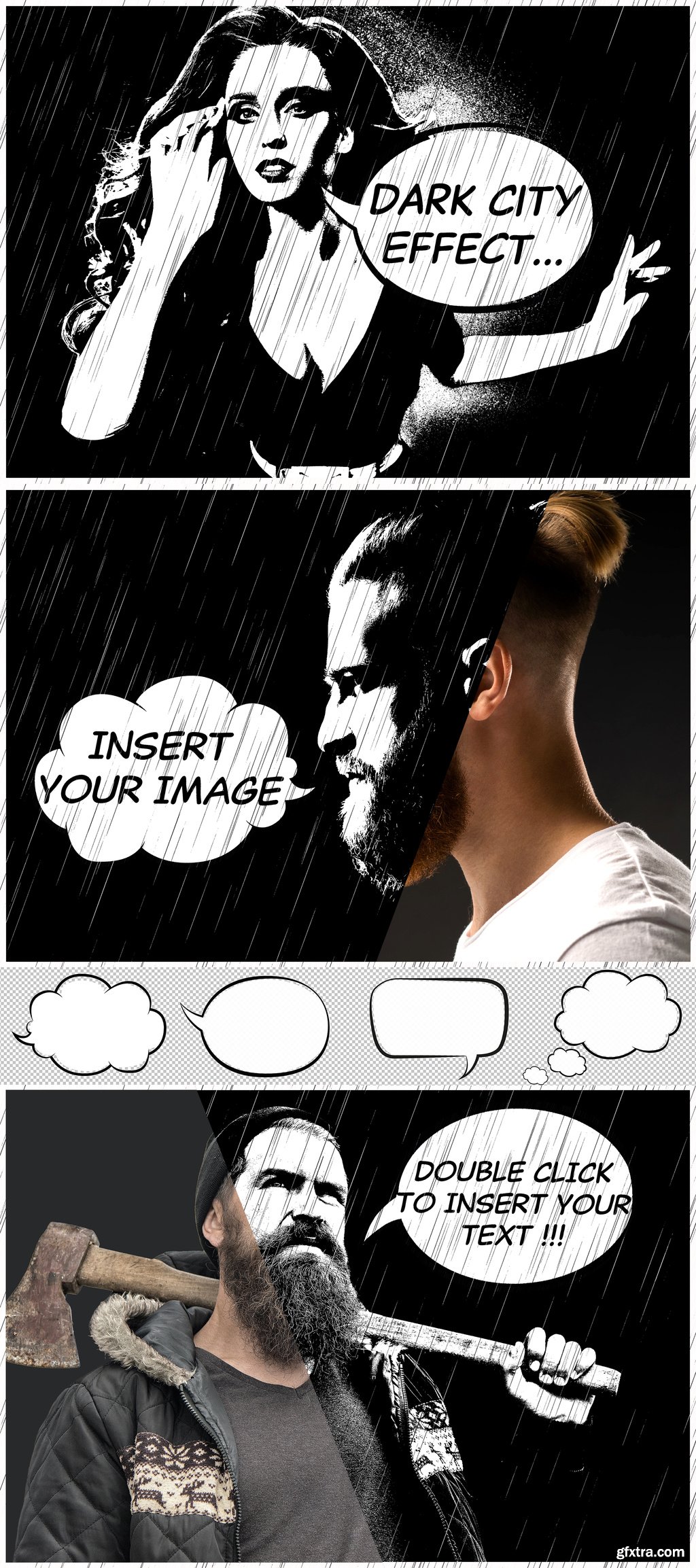 Black And White Comic Book Effect Mockup 366798880 Gfxtra