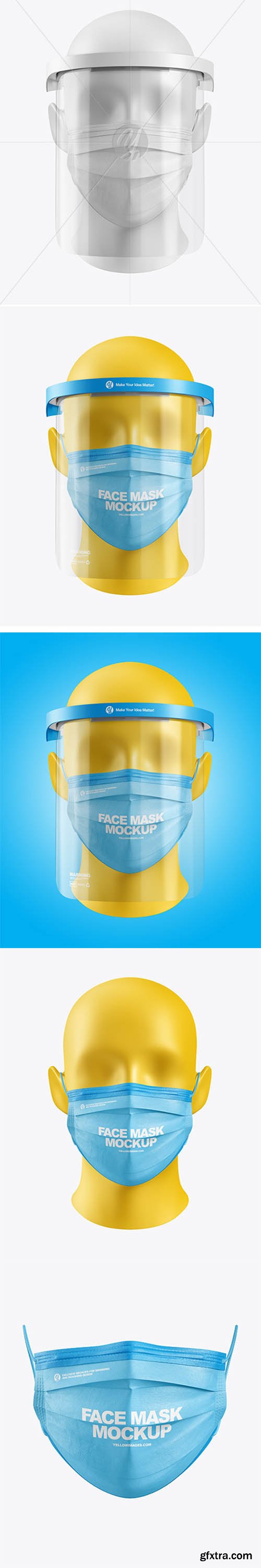 Download Face Mask & Face Shield Mockup 64074 » GFxtra