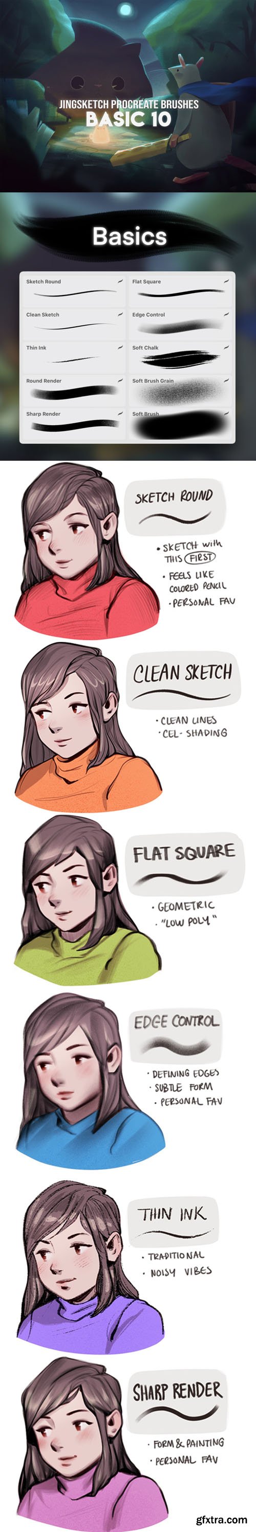 Basic 10 - Essential Procreate Brushes Basic 10 - Essential Procreate Brushes