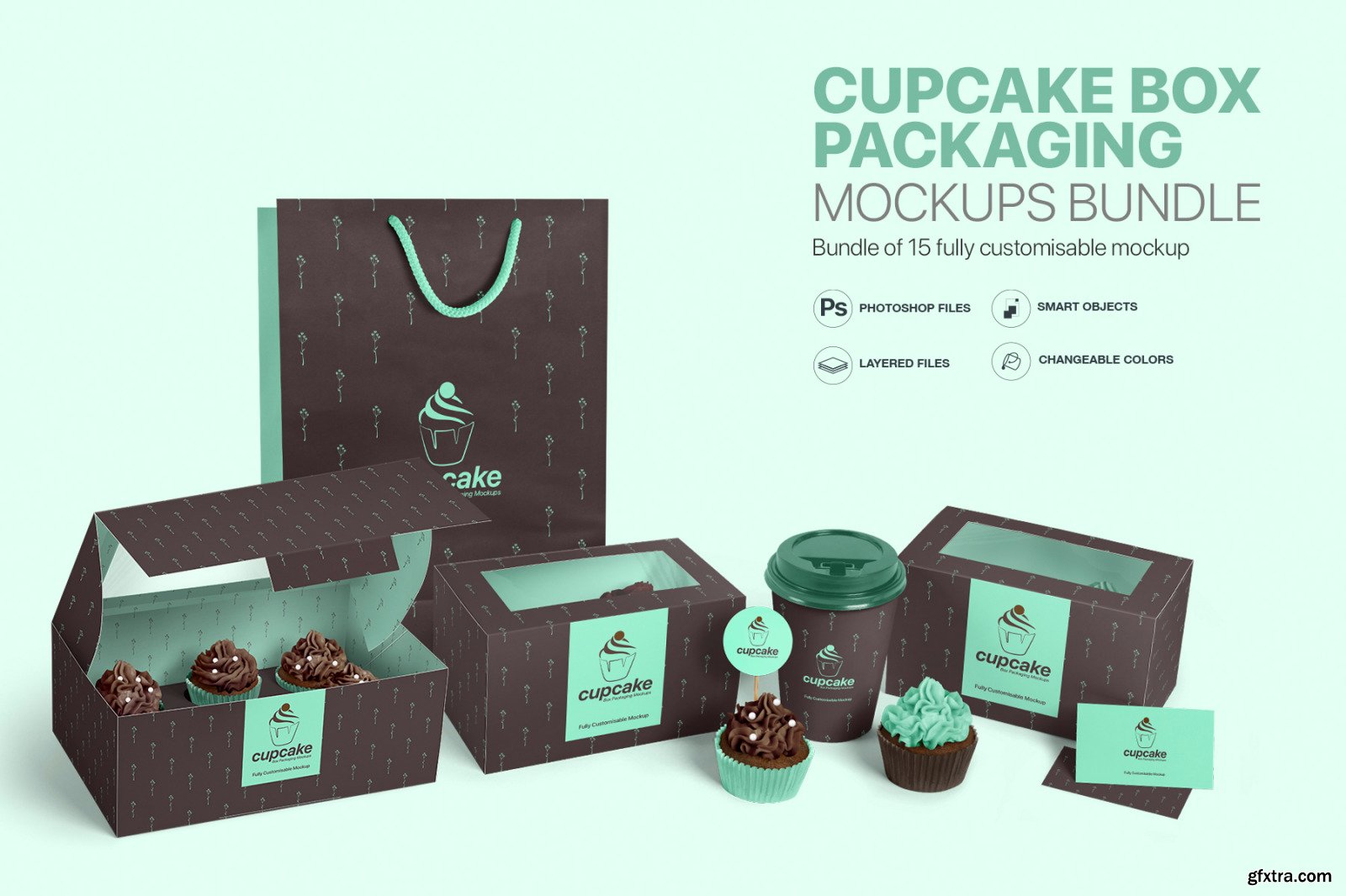 Designcuts Cupcake Box Packaging Mockups Bundle » GFxtra