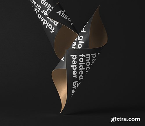 Folded Glossy Psd Paper Mockup