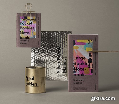 Notebooks Psd Booklet Stationery Mockup