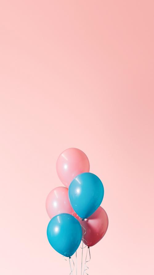 Pink and blue balloons mobile phone wallpaper - 1224747