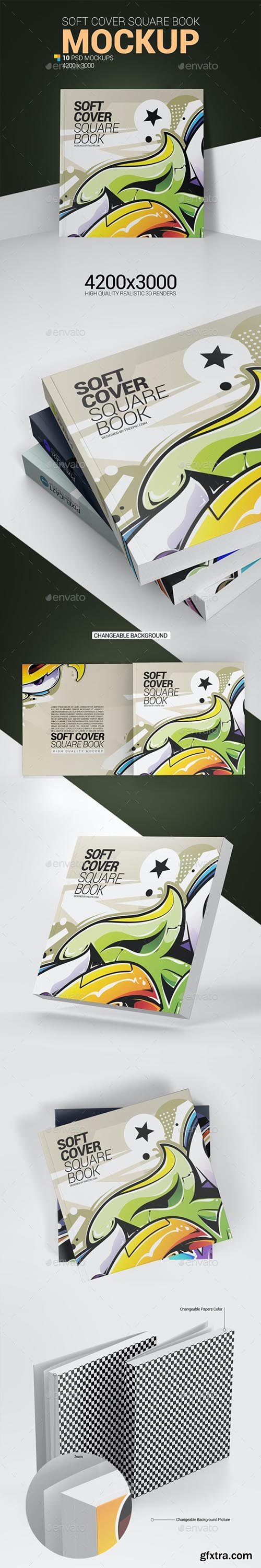 GraphicRiver - Soft Cover Square Book Mockup 25898591