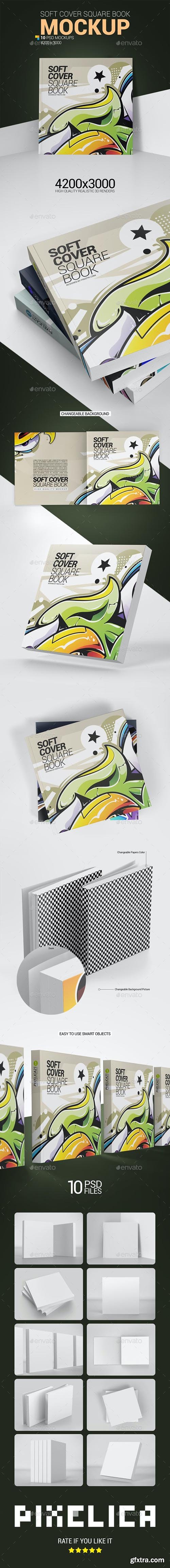 GraphicRiver - Soft Cover Square Book Mockup 25898591