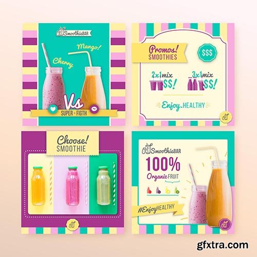 Detox organic smoothie bar instagram post