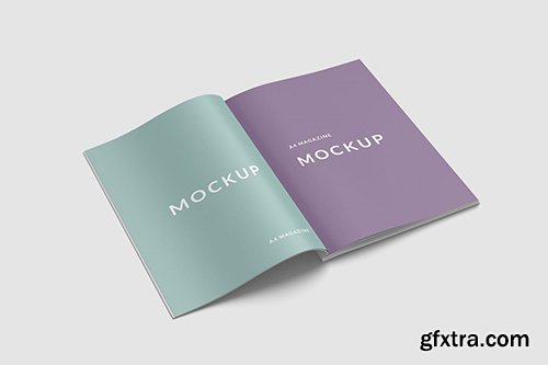A4 Magazine Mockup high angle view A4 Magazine Mockup high angle view