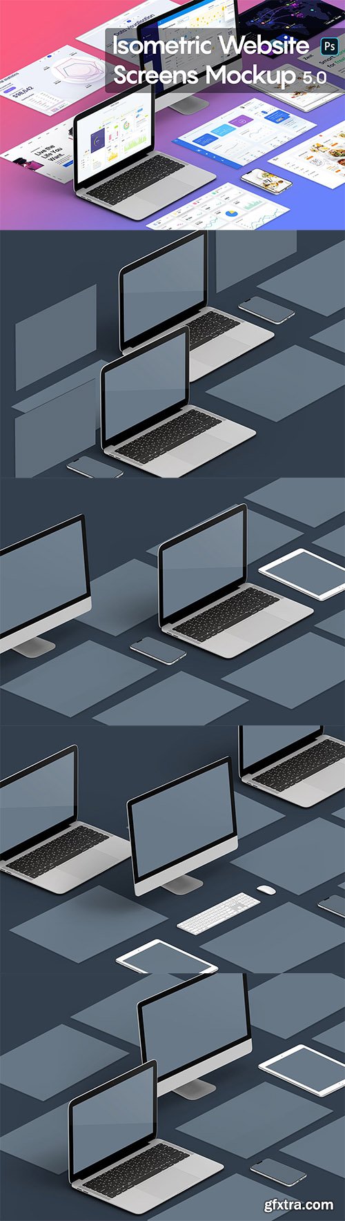 Isometric Website Mockup 5.0 Isometric Website Mockup 5.0