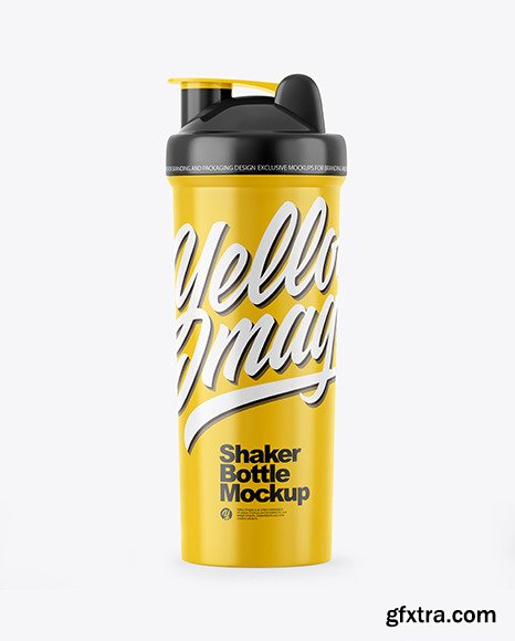 Glossy Shaker Bottle Mockup - Front View 64193