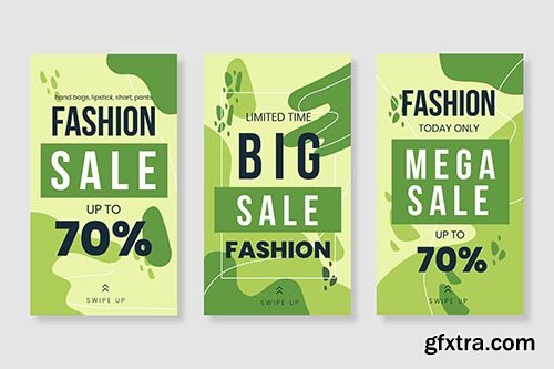 Green tones organic sale social media collection