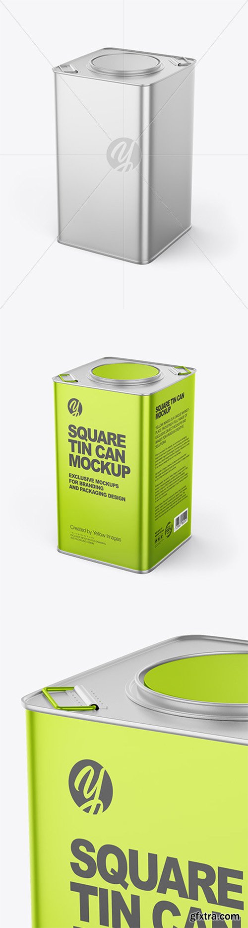 Metallic Square Tin Can Mockup 63399 Metallic Square Tin Can Mockup 63399