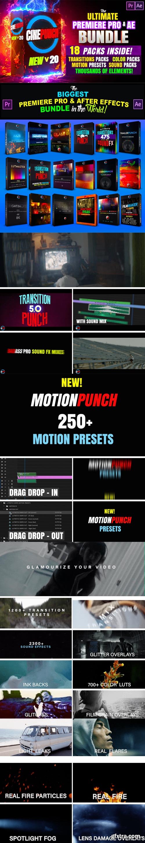 Videohive - CINEPUNCH (BUNDLE) - Transitions I Color LUTs I SFX - 18 PACKS - 9999+ Assets V20 - 20601772