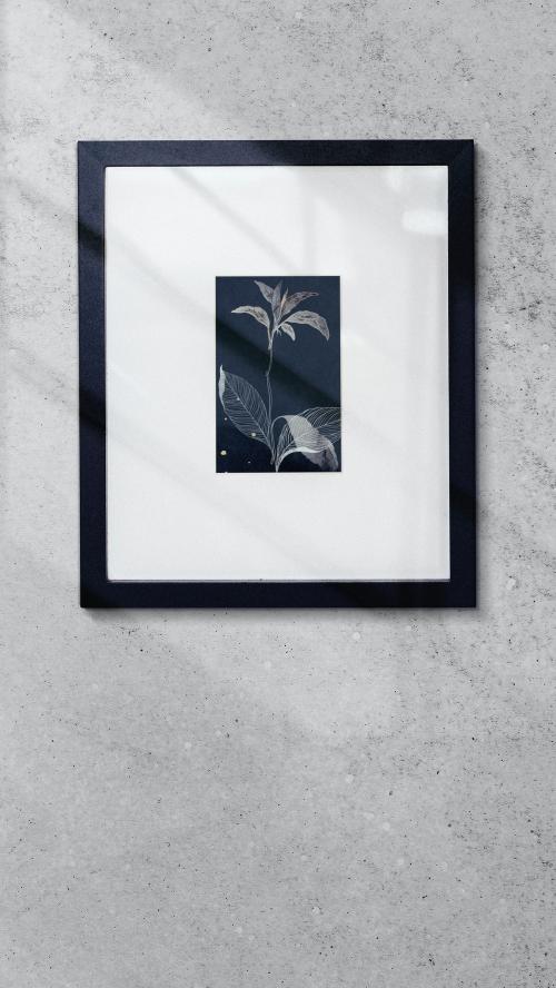 Photo frame mockup on a wall mobile phone wallpaper - 2012882